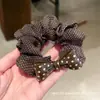 Goma para el pelo de lunares estilo coreano con lazo, lazo de acetato moderno y elegante, diadema versátil para coleta y accesorio para el cabello