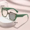 Gafas que Cambian de Color con Filtro de Luz Azul, con Bloqueo de Color y Montura Grande de Contraste, Montura de Gafas de Estilo Europeo y Americano Simple Transfronterizo, Gafas Personalizadas sin Graduación con Estampado de Leopardo
