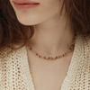 Yuanyou Natural Turmalina Cor Colar de Contas Feminino Primavera e Verão Dopamina Clavícula Corrente Cross-border Simples High-end Retro