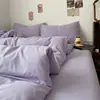 Conjunto Simples Nórdico de Lixamento Ativo para Lavar de Quatro Peças Amigo da Pele Cor Sólida Conjunto de Lavar de Duas Peças Kit para Dormitório de Estudante