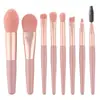 Set de Mini Brochas de Maquillaje Macaron de 8 Piezas Transfronterizo para Principiantes, Herramientas de Maquillaje para Polvos, Rubor, Sombra de Nariz, Venta al por Mayor de Brochas