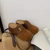 Zapatos Gu YunBirkenstock Punta Cerrada Medias Zapatillas Calzado Exterior para Mujer Otoño 2026 Nuevo Suela Gruesa Mocasines Perezosos Birkenstock Zapatos Individuales Mujer