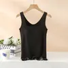 Una generación de nuevo terciopelo alemán de otoño e invierno con cuello cuadrado para mujer con almohadilla en el pecho, forro polar, acolchada, espalda hermosa, ropa interior, chaleco base cálido