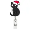 Carretéis de Crachá Retrátil com Tema de Natal do Zoológico, Vários Designs em Estoque, Personalizáveis com Sua Própria Imagem