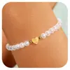 Moda Transfronteriza Lujo Ligero Letra Capital Inglesa 26 Letras Pulsera de Acero Inoxidable Pulsera Dorada de Corazón Joyería al por Mayor
