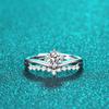 Anillo Seiko s925 plata esterlina en forma de V micro-incrustado cuatro garras 50 puntos moissanita anillo coreano moda simple anillo femenino lote de fábrica