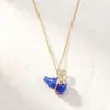 Collar Colgante Versátil de Cobre con Microincrustaciones Estilo Coreano de Venta Caliente a Precio Especial con Colgante de Oro de Horno, Moderna Cadena de Acero de Titanio para Mujer