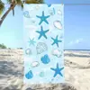 Toalha de Banho de Secagem Rápida Absorvente de Água Estilo Oceano Azul de Verão Microfibra Desenho Animado Tartaruga Estrela do Mar Toalha de Praia