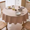 Toalha de mesa redonda de algodão e linho japonesa à prova d'água à prova de óleo anti-queimadura descartável doméstica luxo leve mesa redonda grande toalha de mesa toalha de mesa tecido de toalha de mesa