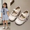 Zapatos de Princesa para Niña con Suela Suave Estilo Otoño Dulces Zapatos Mary Jane Pequeños Zapatos de Cuero para Bebé Ribete de Encaje Plateado Zapatos Individuales para Niños