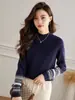 Tejido Jacquard de Cuello Alto Medio para Mujer Otoño e Invierno 2025 Nuevo Suéter Interior Tejido Grueso para Base