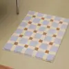 Estilo Ins Tapetes de Chão para Banheiro Xadrez Listrado Coreano Tapetes Absorventes para Pés Domésticos Resistentes a Manchas e Desgaste Tapetes para Sala de Estar
