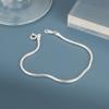 Pulseira de Prata de Lei S925 Estilo Japonês e Coreano ins Personalizada Versátil Simples 2mm Corrente Redonda Osso de Cobra Pulseira Corrente de Prata Feminina Decoração