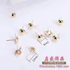Placa de onda aguja DIY pendiente de oreja semicírculo pendiente de oreja esférico Doudou palillo de oreja con anillo colgante pendientes hechos a mano Accesorios Venta al por mayor