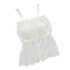 Ropa Interior Seda Seda de Morera Top de Tubo Sexy Encaje Costuras Tirante Largo Envoltura de Pecho con Almohadilla de Pecho Chaleco Interior