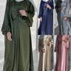 2022Loriya Moda Turca Color Sólido Conjunto de Dos Piezas Vestido y Cárdigan Lr511