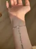 Pulseira Osso de Cobra com Diamante Marquise e Rubi para Mulheres, Estilo Minimalista Mais Vendido no Xiaohongshu, Pulseira de Zircônia Gota d'Água, Versátil, Dropshipping de Peça Única
