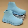 Zapatos de malla transpirable tipo slip-on de punto volador para parejas (hombres y mujeres), zapatos tipo calcetín ligeros con absorción de impactos, talla grande, para uso en exteriores