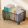 Estantería de escritorio, estante de almacenamiento de libros, soporte móvil para bolsas, carrito de almacenamiento lateral para escritorio de oficina