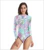 Amazon Rebaja Caliente de Verano para Mujer Nuevo Original Europeo y Americano Estampado Digital Sirena Deportivo Traje de Baño de una Pieza Traje de Baño