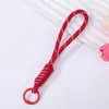 Cordón de Encaje de Colores para Teléfono Celular Correa de Muñeca Tejida a Mano Creativa Anti-pérdida Colgante Llavero de Cuentas Perler Dopamina