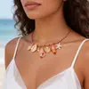 Promoção Quente de Verão Concha do Mar Golfinho Dopamina Peixe de Cerâmica Pingente Colar Corda Colorida Boêmio Colar de Verão