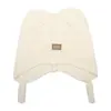 Chapéu de Lã para Outono e Inverno, Chapéu de Tricô Super Fofo Estilo Gato com Tiras, Versátil, Quente, Chapéu Protetor de Orelhas, Atacado Personalizado