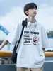 Camiseta de Algodón Puro de Manga Corta para Hombre Estilo Nuevo 2026, Marca Trendy de Verano, Holgada, Cuello Redondo, Estampado de Letras Pesado, Top Casual
