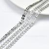 Cadena de circonitas brillantes integrada al por mayor, color blanco/mixto, cristal cuadrado, material de cadena, joyería DIY, collar