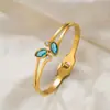 Pulseira Aberta de Aço Titânio Zircônia Coração Amor Gota d'Água Cross Mais Vendida Toque de Luxo Galvanização a Vácuo Não Desbota Argola de Fecho