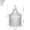 Vaso de Vidrio Europeo Vaso para Vela Aromática Vaso para Dulces Adornos de Almacenamiento Vaso para Joyería Piedra Desmagnetizadora Cuenco Desmagnetizador de Cristal
