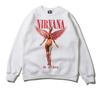 Ropa de Marca de Moda para Hombre Europea y Americana Kanye Kanye Retro Banda Nirvana Transparente Ángel Sudadera Holgada de Cuello Redondo High Street Niebla