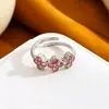 Anillo popular de nicho de acero de titanio de alta gama, chapado al vacío, que no se decolora, anillo abierto, lujo ligero, anillo de pareja de alta gama