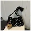 Bolso cruzado de moda con lunares plisados, bolso pequeño para mujer, nuevo diseño elegante de nicho, bolso de hombro único, bolso casual para el día a día, bolso para el antebrazo
