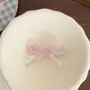 Grampo de Bico de Pato com Laço Transparente Xadrez Estilo Coreano Estilo Ins Simples Grampo de Cabelo de Verão Acessório de Cabelo para Menina Grampo Delicado para Franja Lateral