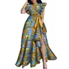 Fornecimento Transfronteiriço Algodão Estampa Africana Vestido Feminino Ankara Vestido Longo Moda Suprimento Amazon