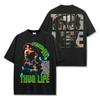 Camiseta de Manga Corta Estampada 2 PAC TUPAC Hip Hop Americano Transfronterizo Lavada Manga Larga Suelta Sudadera con Capucha para Hombre Venta al por Mayor