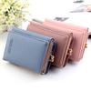 Nueva Cartera Corta para Mujer Moda Vertical Tejido Liso 70% de Descuento Tarjetero Monedero Multifuncional Cartera Pequeña Estilo Coreano