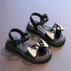Sandalias Nuevas de Verano 2025 para Niñas Versátiles de Moda Casual Zapatos de Princesa para Niños Mayores con Lazo Zapatos de Playa para Estudiantes