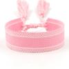 Pulsera de Cincha en Blanco Estilo Étnico Opcional 326 Colores al por Mayor Se Puede Bordar Borla Tejida DIY Correa de Muñeca