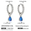 Pendientes Estilo Europeo y Americano Wanxing Oro de 18K Zircón No Modificado Forma de Lágrima Pinzas para Oreja Transfronterizo Estilo Dulce Lujo Ligero Versátiles
