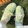 Zapatos de Entrenamiento Agande para Mujer 2025 Nuevo Otoño Punta Redonda Verde Menta Zapatos de Carrera Planos Versátiles Zapatos Deportivos Casuales
