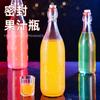 Tapa de cierre abatible para botella de vidrio con hebilla, botella de enzimas, botella de bebida de jugo 1000ml, botella de vino espumoso, botella vacía transparente