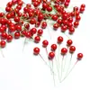 Hojas de Navidad Artificiales con Bordes Blancos, Hojas Harry, Frutas de Navidad, Decoraciones de Navidad, Fruta Roja, Dorado, Plateado, Hojas Verdes, Suministro de Fábrica
