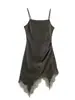 Para Comercio Exterior Transfronterizo Europeo y Americano Ropa de Mujer Aliexpress Más Vendido Verano Sexy Encaje Patchwork Vestido de Tirantes