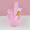 Conjunto Tigela Máscara PP Média Pó Filme Macio DIY Spa Ferramenta Tigela Bastão Pincel de Silicone Pincel Colher Simples