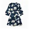 Amazon Transfronterizo Nuevo Europeo y Americano Primavera/Verano Más Vendido Aliexpress Moda Estampado Cuello Redondo Manga Larga Vestido