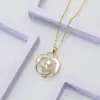 Colgante de Perla de Agua Dulce Natural con Cola de Pez de una Concha Cadena de Collar de Alta Gama Diseño Joyería de Moda Venta al por Mayor