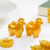 Lingote de Ano Novo para Atrair Riqueza, Boneco de Cavalo Dourado Pequeno, Acessórios Fofos de Decoração DIY, Pequenos Enfeites para Carro e Desktop