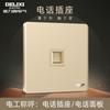 Delixi Socket de Interruptor Ultradelgado Panel de Enchufe Grande Plano Enchufe Dorado Marco de Acero Dorado Shisha Panel Simple 86
